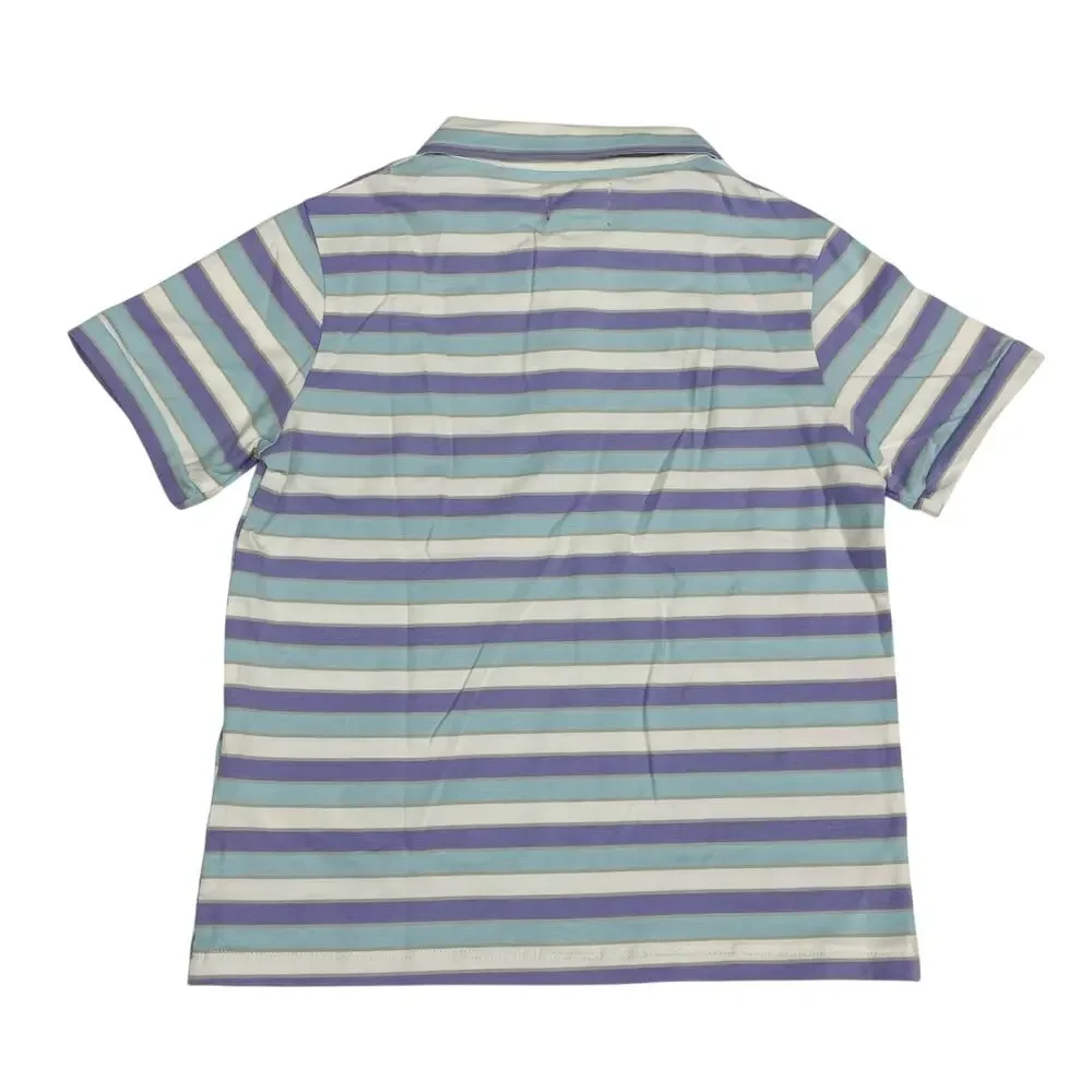 NWT Me & Henry 8/9Y Lilac & Blue Stripe Flagstaff Polo